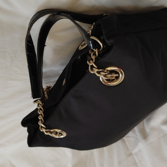 Kate Spade Elena Black Nylon & Patent Leather Shoulder Hobo Handbag - Picture 5 of 11